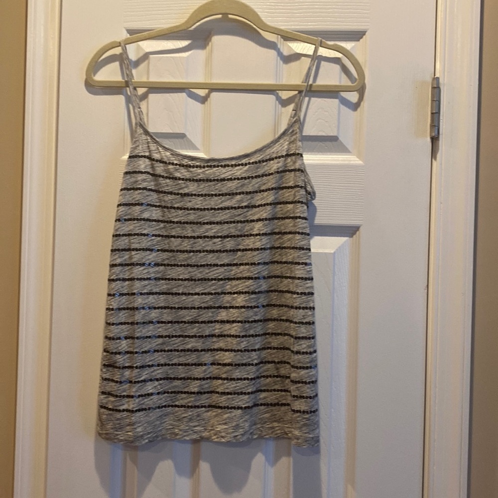 Loft gray with sequin striped cami